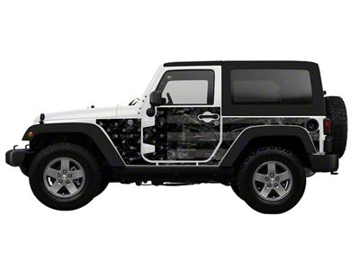 MEK Magnet Removable Body Armor; Black Flag (07-18 Jeep Wrangler JK 2-Door)