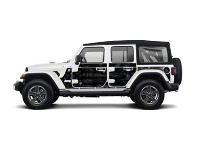 MEK Magnet Removable Body Armor; Black Flag (18-25 Jeep Wrangler JL 4-Door)
