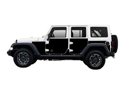 MEK Magnet Removable Body Armor; Matte Black (07-18 Jeep Wrangler JK 4-Door)