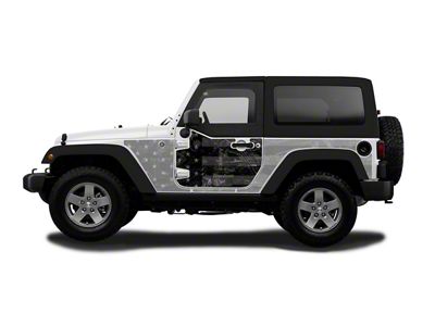 MEK Magnet Removable Half Door Body Armor; Black Flag (07-18 Jeep Wrangler JK 2-Door)