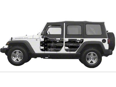 MEK Magnet Removable Half Door Body Armor; Black Flag (07-18 Jeep Wrangler JK 4-Door)