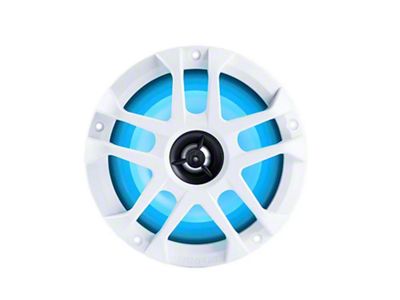 Memphis Audio MXA 6.50-Inch Marine Grag 2-Way Speak with RGB LED; Gunmetal and White Grilles (Universal; Some Adaptation May Be Required)