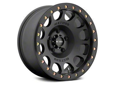Method Race Wheels MR105 Beadlock Matte Black 6-Lug Wheel; 17x8.5; 0mm Offset (22-25 Bronco Raptor)