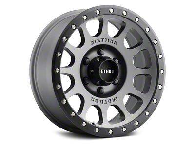 Method Race Wheels MR305 NV Titanium with Matte Black Lip 6-Lug Wheel; 17x8.5; 0mm Offset (22-25 Bronco Raptor)