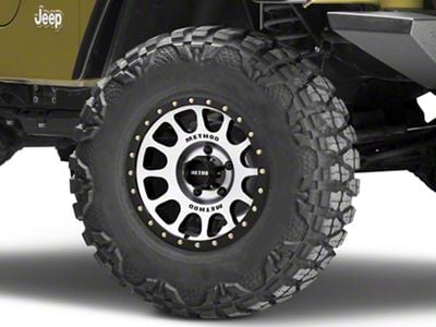 Method Race Wheels MR305 NV Matte Black Machined Wheel; 16x8; 0mm Offset (97-06 Jeep Wrangler TJ)