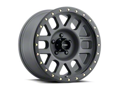 Method Race Wheels MR309 Grid Titanium with Matte Black Lip 5-Lug Wheel; 17x8.5; 0mm Offset (14-21 Tundra)