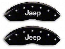 MGP Brake Caliper Covers with Jeep Logo; Black; Front and Rear (07-18 Jeep Wrangler JK)