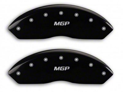 MGP Brake Caliper Covers with MGP Logo; Black; Front Only (97-06 Jeep Wrangler TJ)