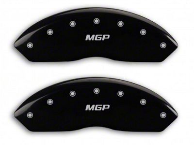 MGP Brake Caliper Covers with MGP Logo; Black; Front and Rear (03-06 Jeep Wrangler TJ w/ Rear Disc Brakes)