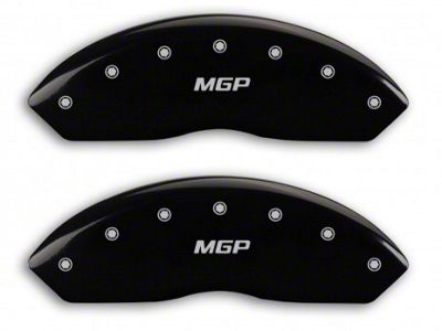 MGP Brake Caliper Covers with MGP Logo; Black; Front and Rear (07-18 Jeep Wrangler JK)