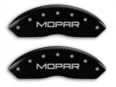 MGP Brake Caliper Covers with MOPAR Logo; Black; Front and Rear (03-06 Jeep Wrangler TJ w/ Rear Disc Brakes)