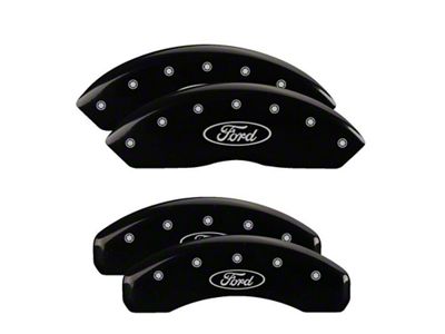 MGP Brake Caliper Covers with Ford Oval Logo; Black; Front and Rear (21-25 Bronco)