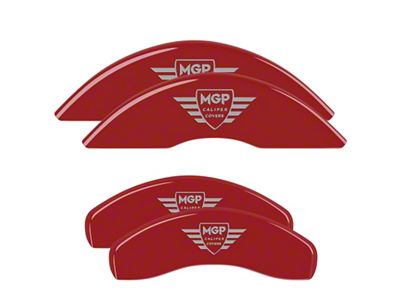 MGP Brake Caliper Covers with MGP Logo; Red; Front and Rear (21-25 Bronco, Excluding Raptor)