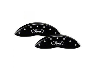 MGP Brake Caliper Covers with Ford Oval Logo; Black; Front and Rear (21-25 Bronco Sport)