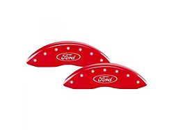 MGP Brake Caliper Covers with Ford Oval Logo; Red; Front and Rear (21-26 Bronco Sport)