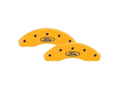 MGP Brake Caliper Covers with Ford Oval Logo; Yellow; Front and Rear (21-25 Bronco Sport)