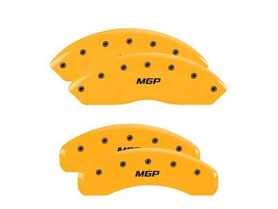 MGP Brake Caliper Covers with MGP Logo; Yellow; Front and Rear (21-25 Bronco)