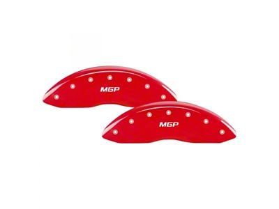 MGP Brake Caliper Covers with MGP Logo; Red; Front and Rear (14-23 Jeep Cherokee KL w/ Dual Piston Front Calipers)