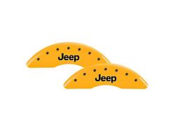 MGP Brake Caliper Covers with Jeep Grille Logo; Yellow; Front and Rear (14-23 Jeep Cherokee KL w/ Dual Piston Front Calipers)