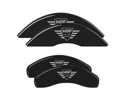 MGP Brake Caliper Covers; Black; Front and Rear (20-26 Jeep Gladiator JT w/o eTorque)