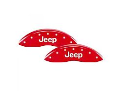 MGP Brake Caliper Covers with Jeep Logo; Red; Front and Rear (20-26 Jeep Gladiator JT w/o eTorque)