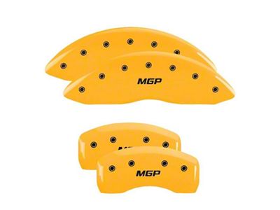 MGP Brake Caliper Covers with MGP Logo; Yellow; Front and Rear (20-25 Jeep Gladiator JT)
