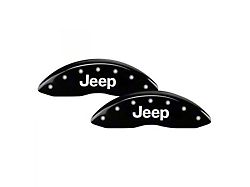 MGP Brake Caliper Covers with Jeep Logo; Black; Front and Rear (11-21 Jeep Grand Cherokee WK2, Excluding SRT8 & Trackhawk)