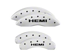 MGP Brake Caliper Covers with HEMI Logo; White; Front and Rear (11-21 Jeep Grand Cherokee WK2, Excluding SRT8 & Trackhawk)