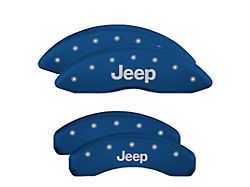 MGP Brake Caliper Covers with Jeep Logo; Blue; Front and Rear (11-21 Jeep Grand Cherokee WK2, Excluding SRT8 & Trackhawk)