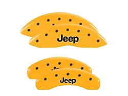 MGP Brake Caliper Covers with JEEP Logo; Yellow; Front and Rear (22-25 Jeep Grand Cherokee WL w/ Vented Rear Rotors)