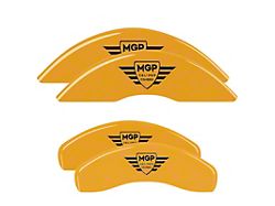 MGP Brake Caliper Covers with MGP Logo; Yellow; Front and Rear (22-25 Jeep Grand Cherokee WL w/ Vented Rear Rotors)