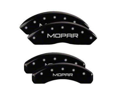 MGP Brake Caliper Covers with MGP Logo; Black; Front and Rear (18-25 Jeep Wrangler JL)