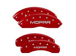 MGP Brake Caliper Covers with MOPAR Logo; Red; Front and Rear (18-26 Jeep Wrangler JL, Excluding 4xe & Rubicon 392)