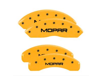 MGP Brake Caliper Covers with MOPAR Logo; Yellow; Front and Rear (18-25 Jeep Wrangler JL)