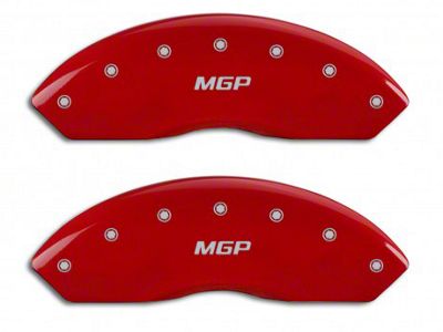 MGP Brake Caliper Covers with MGP Logo; Red; Front and Rear (07-18 Jeep Wrangler JK)