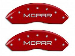 MGP Brake Caliper Covers with MOPAR Logo; Red; Front Only (97-06 Jeep Wrangler TJ)