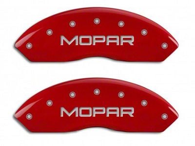 MGP Brake Caliper Covers with MOPAR Logo; Red; Front Only (97-06 Jeep Wrangler TJ)