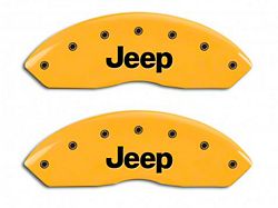 MGP Brake Caliper Covers with Jeep Logo; Yellow; Front Only (97-06 Jeep Wrangler TJ)