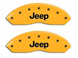 MGP Brake Caliper Covers with Jeep Logo; Yellow; Front and Rear (07-18 Jeep Wrangler JK)