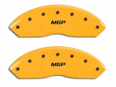 MGP Brake Caliper Covers with MGP Logo; Yellow; Front Only (97-06 Jeep Wrangler TJ)