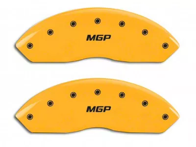 MGP Brake Caliper Covers with MGP Logo; Yellow; Front and Rear (07-18 Jeep Wrangler JK)