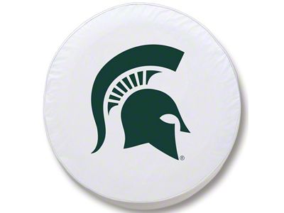 Michigan State University Spare Tire Cover; White (66-18 Jeep CJ5, CJ7, Wrangler YJ, TJ & JK)
