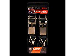 Mile Marker 1-Inch x 12-Foot Ratchet Straps; 2-Pack