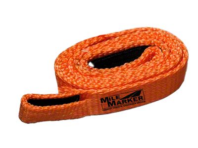 Mile Marker Rhino Pull 1-Inch x 4-Foot Tow Strap; Orange