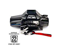 Mile Marker 10,000 lb. Mission Winch Flag Series with Synthetic Rope; Thin Blue Line Edition (Universal; Some Adaptation May Be Required)