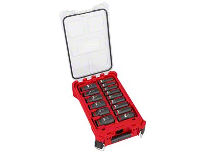 Milwaukee Tool SHOCKWAVE Impact Duty Socket 1/2-Inch Drive SAE PACKOUT Set; 15-Piece