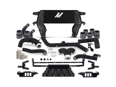 Mishimoto High-Mount Intercooler Kit with Black Piping; Black (21-25 2.7L EcoBoost Bronco)