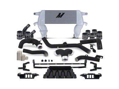 Mishimoto High-Mount Intercooler Kit with Black Piping; Silver (21-25 2.7L EcoBoost Bronco)