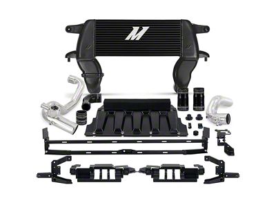Mishimoto High-Mount Intercooler Kit with Polished Piping; Black (21-25 2.3L EcoBoost Bronco)