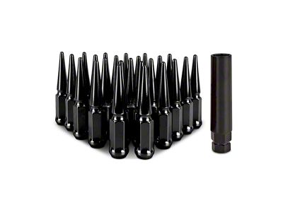 Mishimoto Black Steel Spiked Lug Nuts; M12 x 1.5; Set of 24 (05-25 Tacoma)